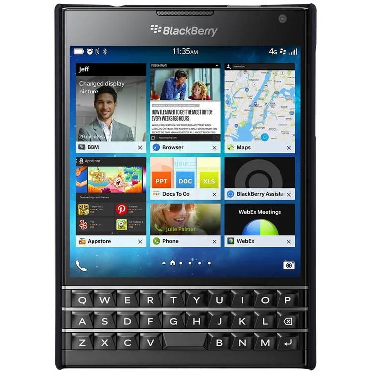 Black NILLKIN Super Frosted Shield PC Cover for BlackBerry Passport Q30 w/ Screen Protector
