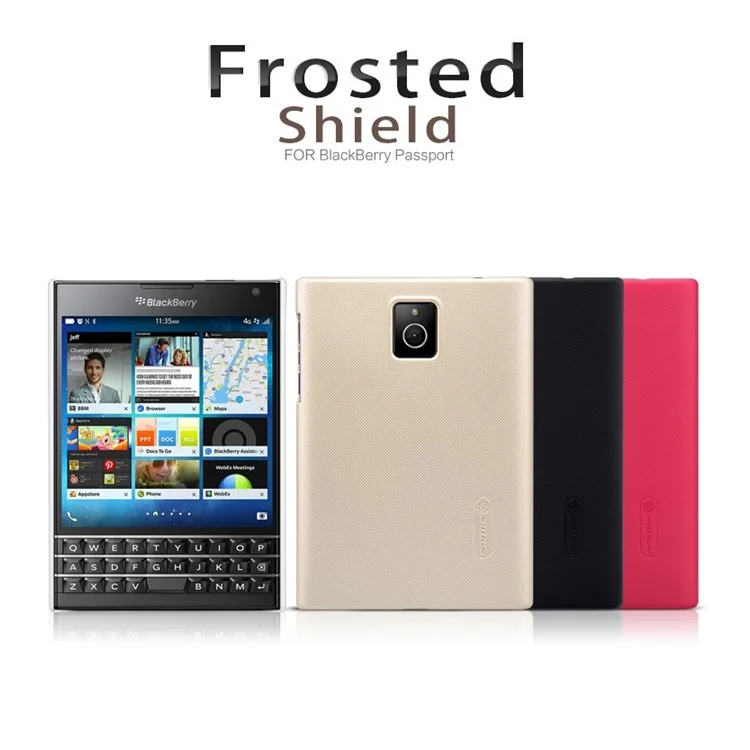 Black NILLKIN Super Frosted Shield PC Cover for BlackBerry Passport Q30 w/ Screen Protector
