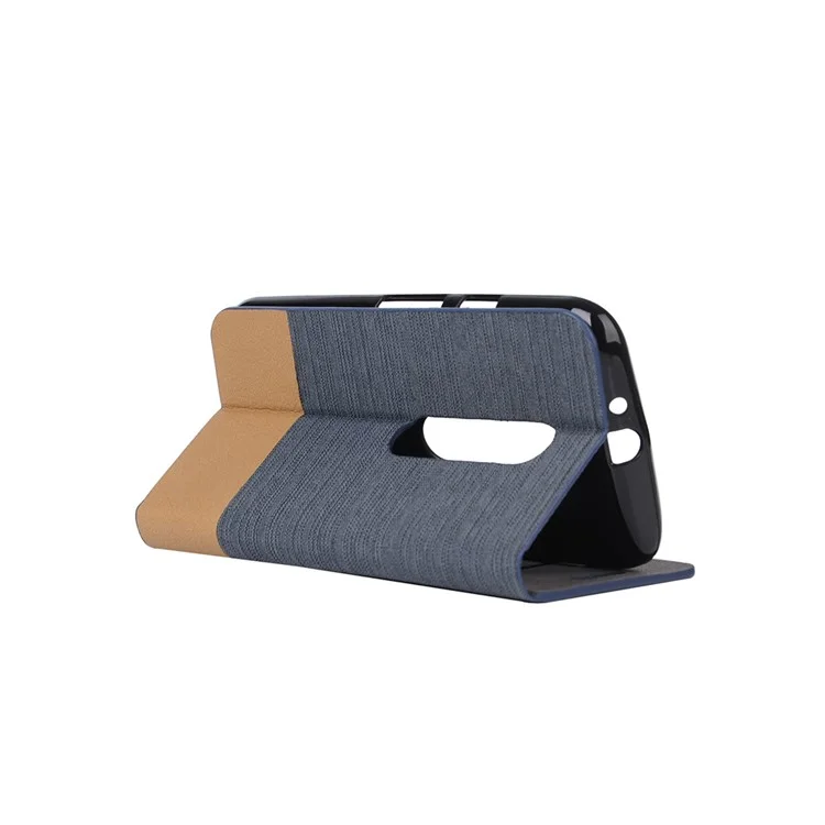 Assorted Color Linen Leather Stand Case for Motorola Moto G 3rd Gen XT1541 XT1543 - Dark Grey