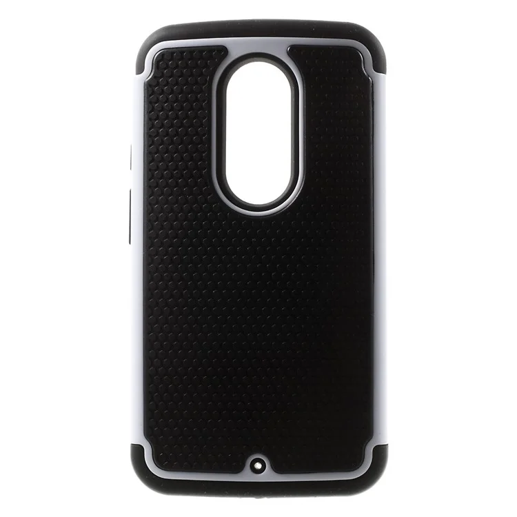 Football Grain PC + Silicone Hybrid Case for Motorola Moto X2 XT1097 X+1 - White