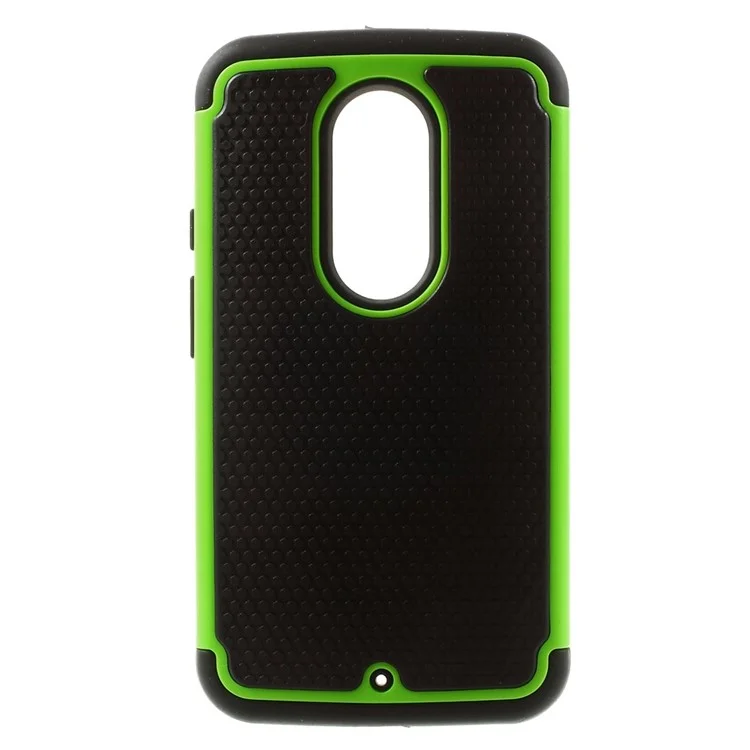For Motorola Moto X2 XT1097 X+1 Plastic + Silicone Combo Shell Football Grain - Green