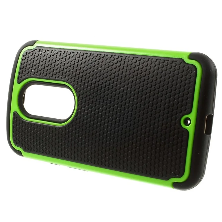 For Motorola Moto X2 XT1097 X+1 Plastic + Silicone Combo Shell Football Grain - Green