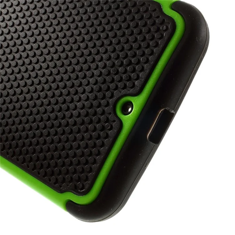 For Motorola Moto X2 XT1097 X+1 Plastic + Silicone Combo Shell Football Grain - Green
