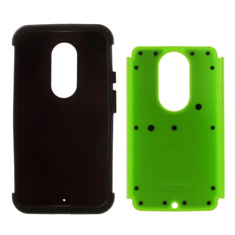 For Motorola Moto X2 XT1097 X+1 Plastic + Silicone Combo Shell Football Grain - Green