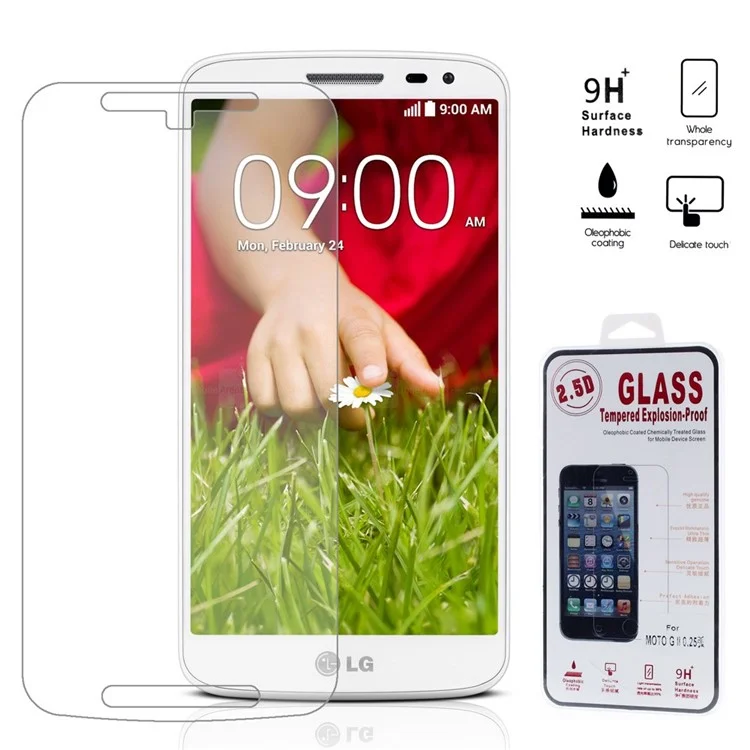 0.25mm Explosion-proof Tempered Glass Screen Film for Motorola Moto G2 G (2nd gen) / Dual SIM (Arc Edge)