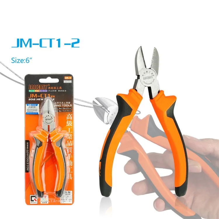 JAKEMY JM-CT1-2 6.0-inch Hardware Tool Non-slip Diagonal Pliers