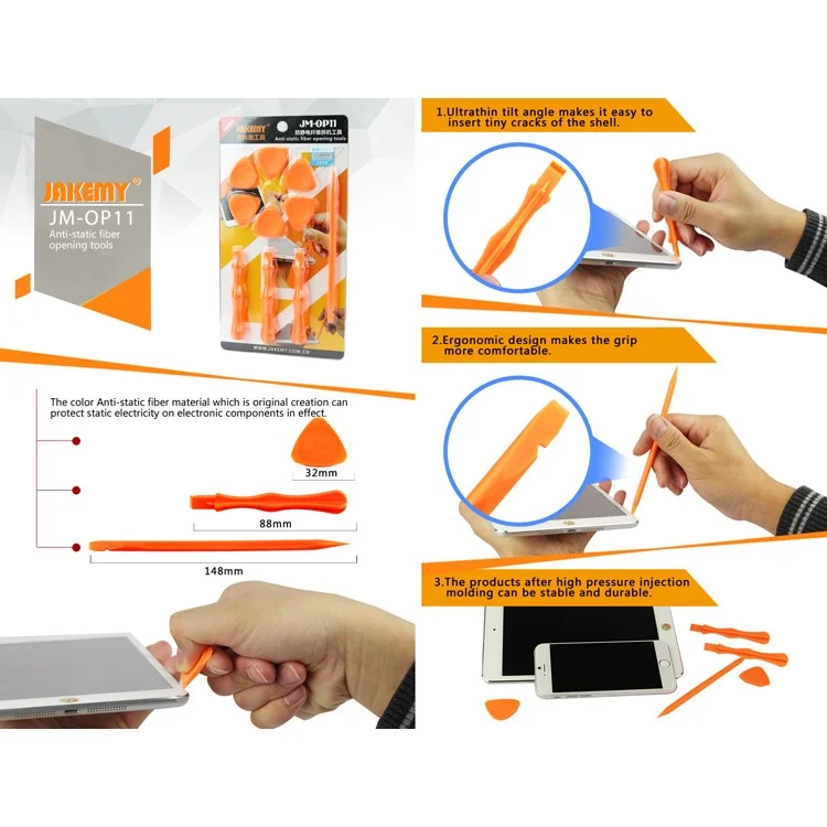 Jakemy JM-OP11 10 en 1 Herramientas de Apertura Antiestáticas Para Teléfono Móvil / Tableta