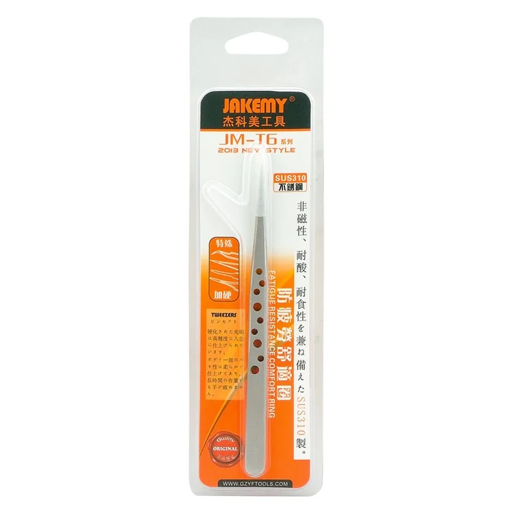 JAKEMY T6-11 Anti-static Anti-magnetic Long Pointed Tip Tweezer