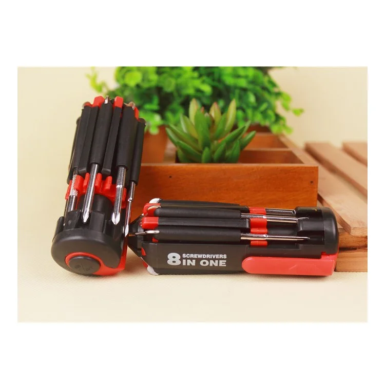 8 in 1 Multi Portable Screwdriver Tools Set with 6-LED Torch