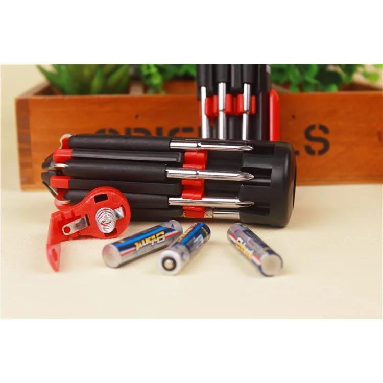 8 in 1 Multi Portable Screwdriver Tools Set with 6-LED Torch