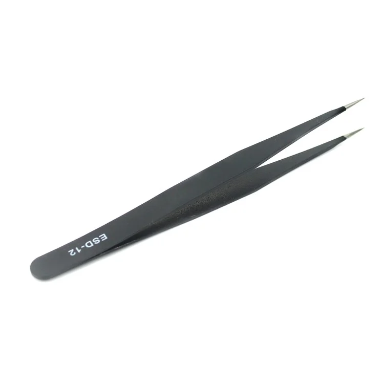 JF-604 Professional Straight Tip Stainless Steel Tweezer Maintenance Tool