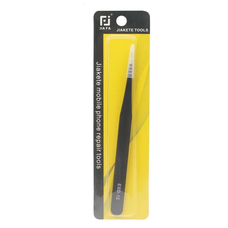 JF-604 Professional Straight Tip Stainless Steel Tweezer Maintenance Tool