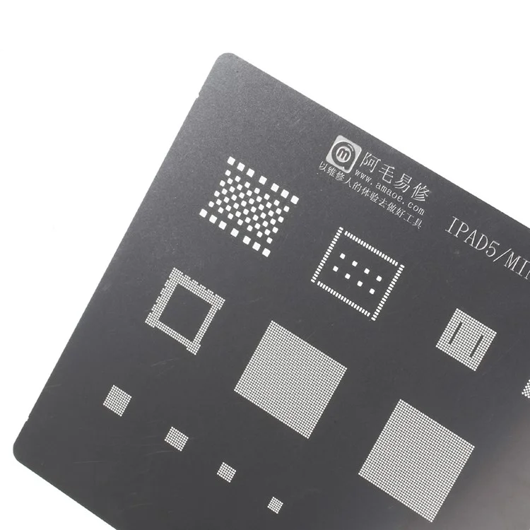 5Pcs/Set Solder Tin Plate BGA Steel Mesh IC Chip Plating Mesh for iPad Pro, iPad Mini, Etc.