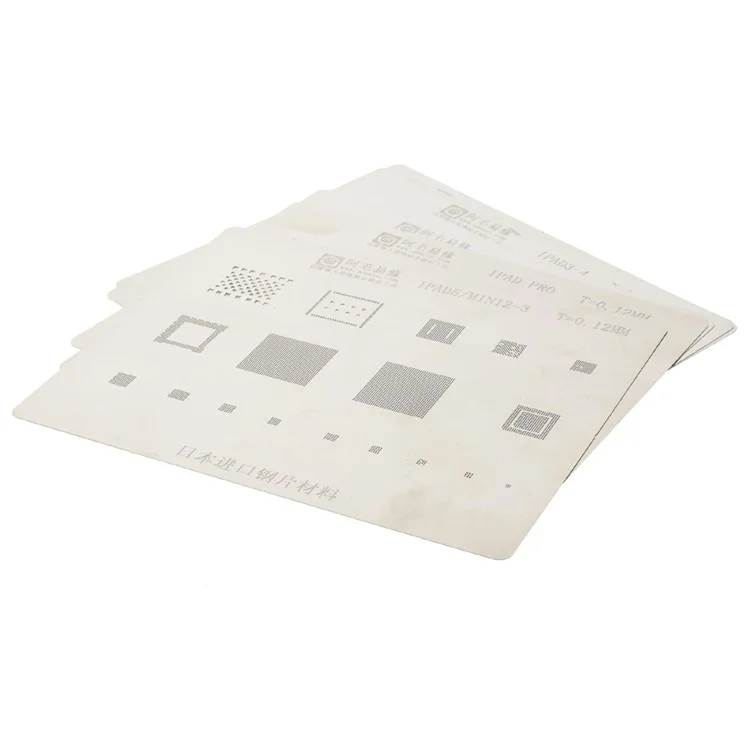 5Pcs/Set Solder Tin Plate BGA Steel Mesh IC Chip Plating Mesh for iPad Pro, iPad Mini, Etc.