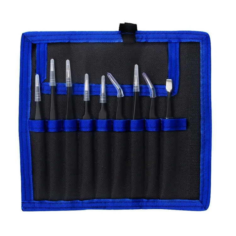 JF-8142 Portable Professional 9-in-1 Anti-static Tweezers Set Kit