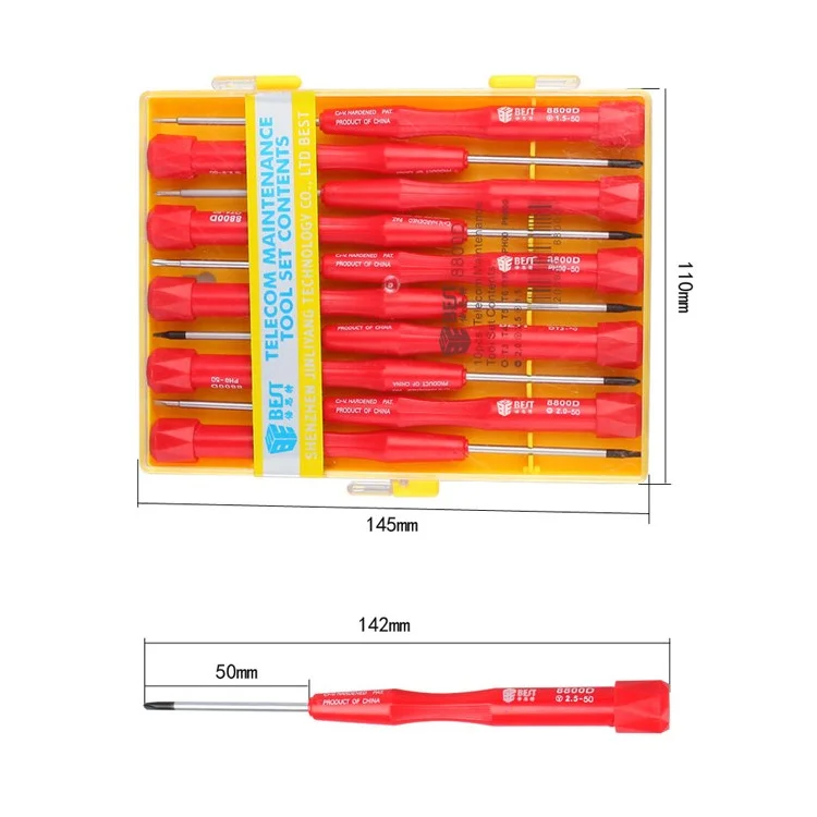 BEST BST-8800D 10-in-1 Anti-slip Multi-purpose Precision Screwdriver Set Tool