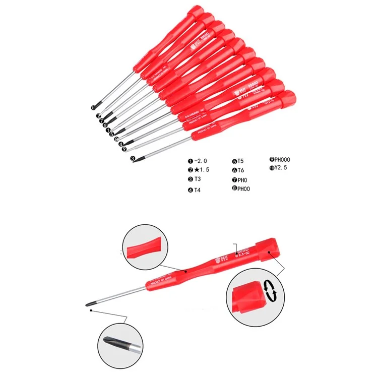 BEST BST-8800D 10-in-1 Anti-slip Multi-purpose Precision Screwdriver Set Tool