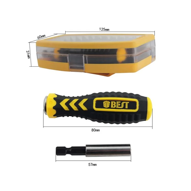 BEST BST-2166B 32 in 1 Interchangeable Precise Manual Screwdriver Set Multipurpose Repair Tools Kit