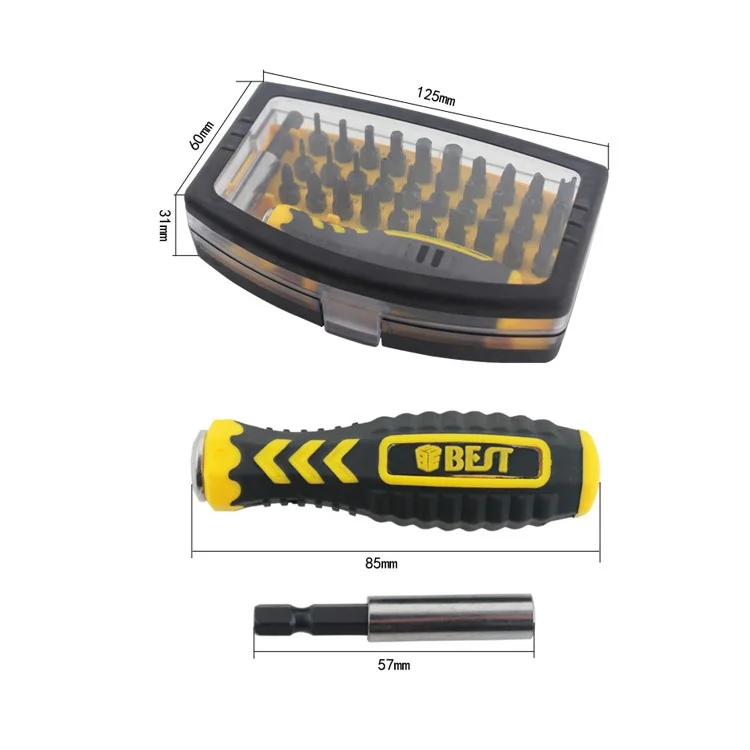 BEST BST-2166C 32 in 1 Interchangeable CR-V Bits Screwdriver Set Multipurpose Repair Tools Kit