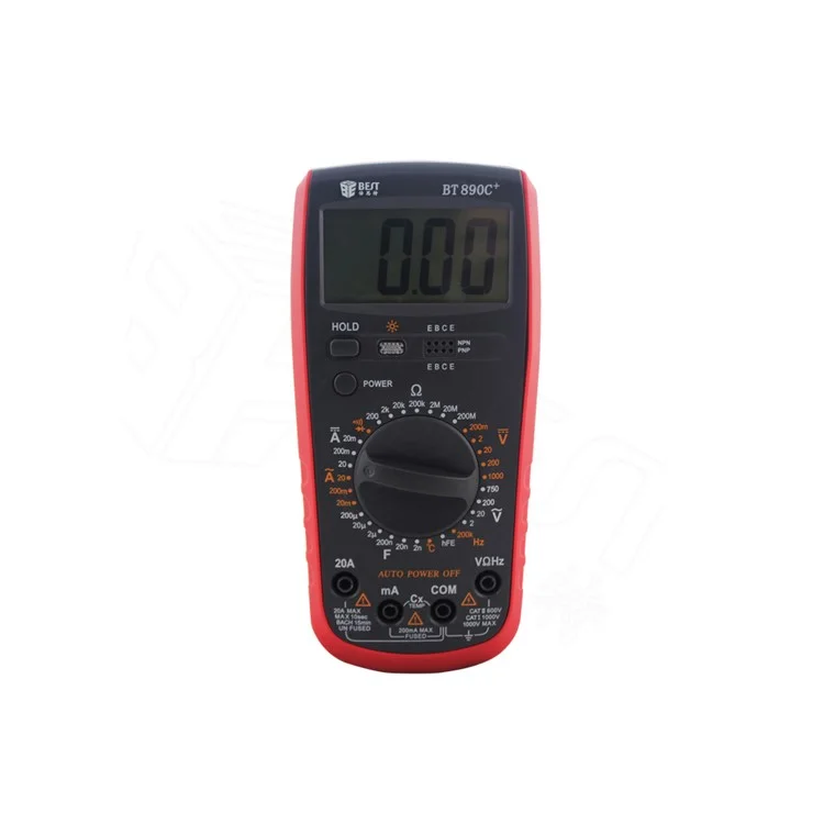 BEST BST-890C+ Modern Digital Multimeter AC/DC Voltage Current Resistance Diode Tester with Large LCD Screen
