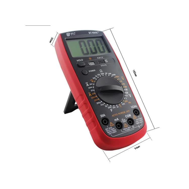 BEST BST-890C+ Modern Digital Multimeter AC/DC Voltage Current Resistance Diode Tester with Large LCD Screen