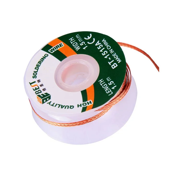 BEST BT-1515A 1,5 mm x 1,5 m Kupferlegierungs-Lötentfernungs-Geflecht-Draht