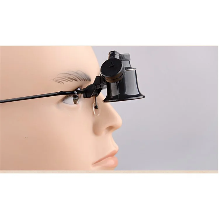 Monocle 20X Magnifier Eyewear Style Magnifier with LED Light