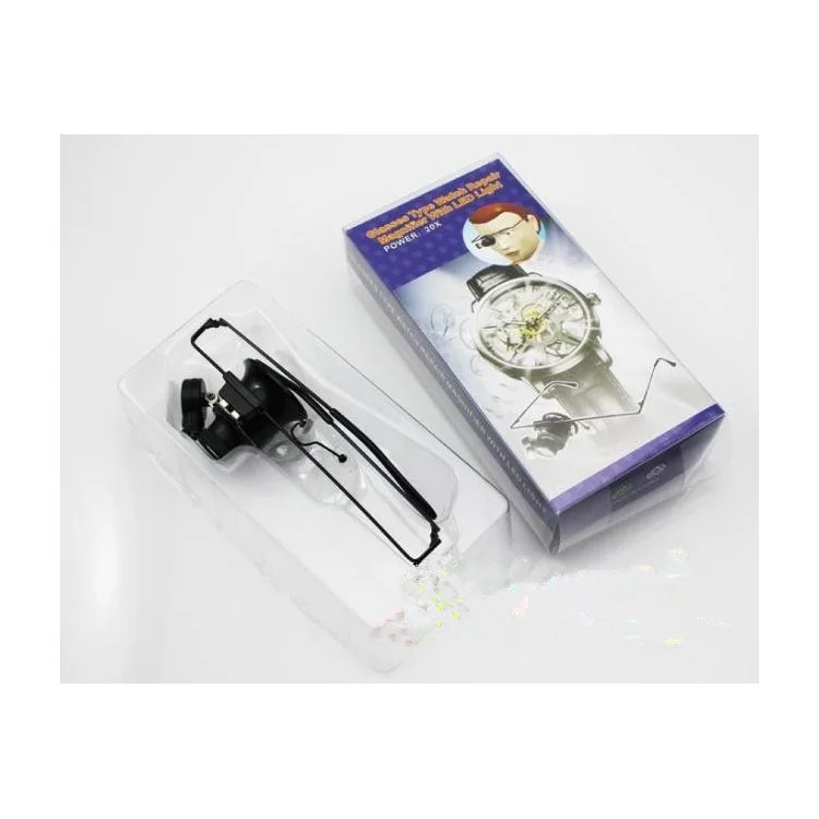 Monocle 20X Magnifier Eyewear Style Magnifier with LED Light
