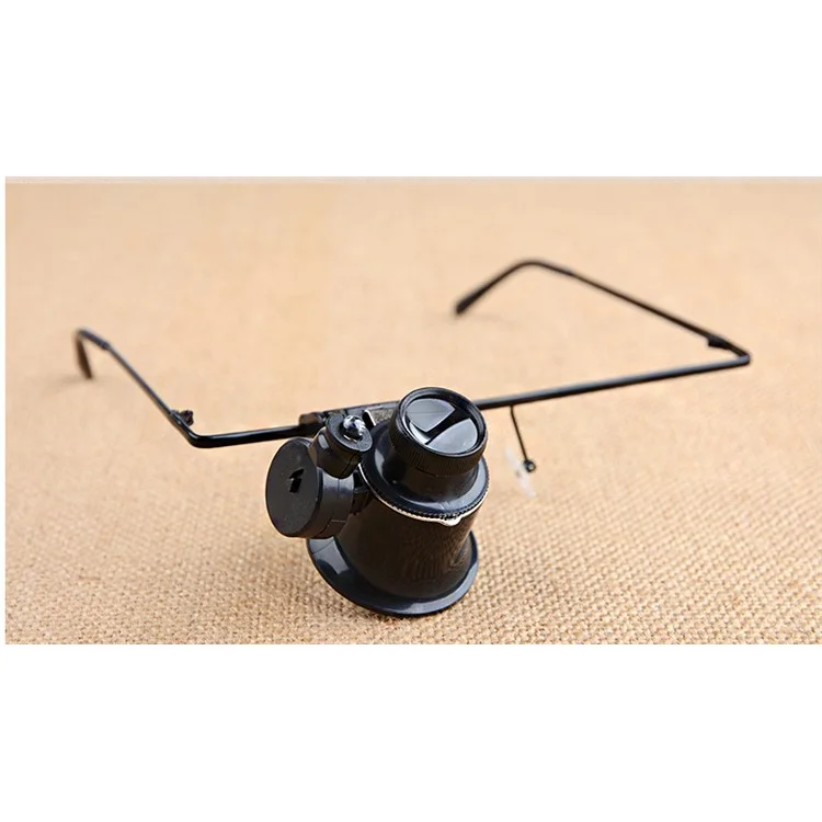 Monocle 20X Magnifier Eyewear Style Magnifier with LED Light