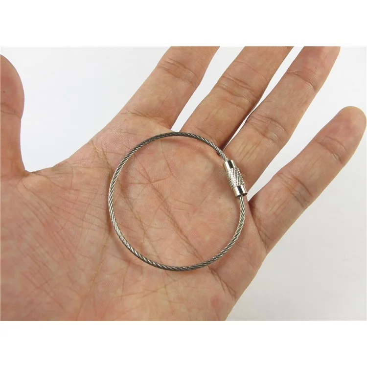 10Pcs/Set AOTU Stainless Steel EDC Keychain Split Cable Key Ring Cable Loops