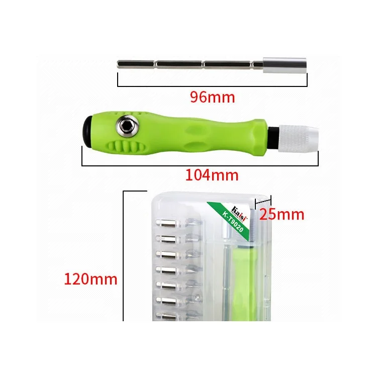 K-T9020 Disassemble Screwdriver Repairing Tool Set with 20 Bits for Mobile Phone