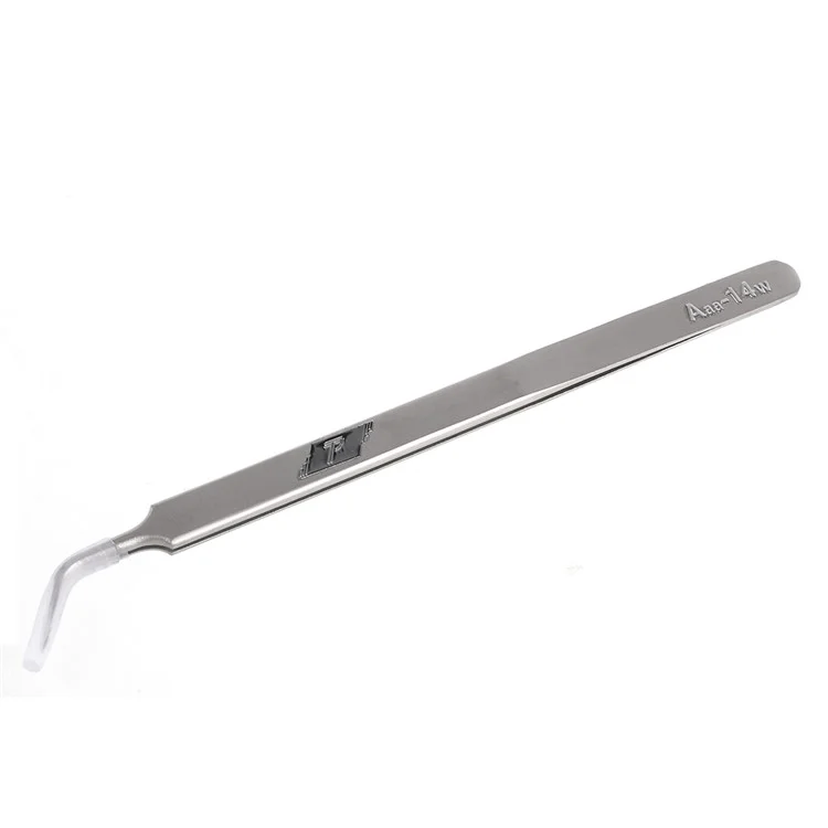 Aaa-14W Extra Long Curved Tip Metal Tweezer for Mobile Phone Mainboard Maintenance