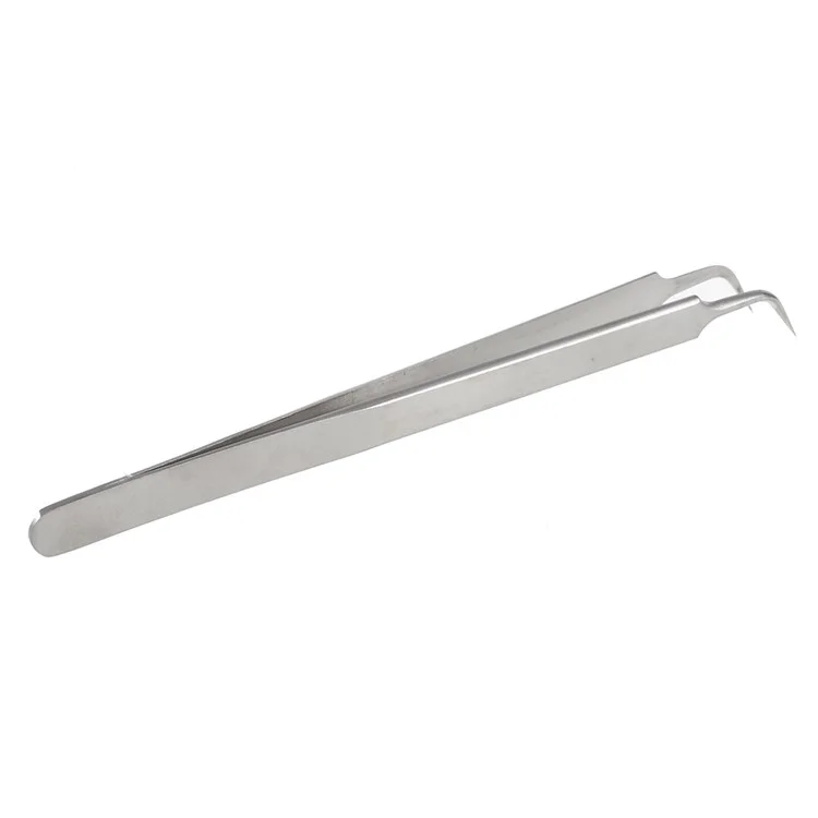 Aaa-14W Extra Long Curved Tip Metal Tweezer for Mobile Phone Mainboard Maintenance