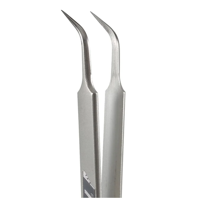 Aaa-14W Extra Long Curved Tip Metal Tweezer for Mobile Phone Mainboard Maintenance