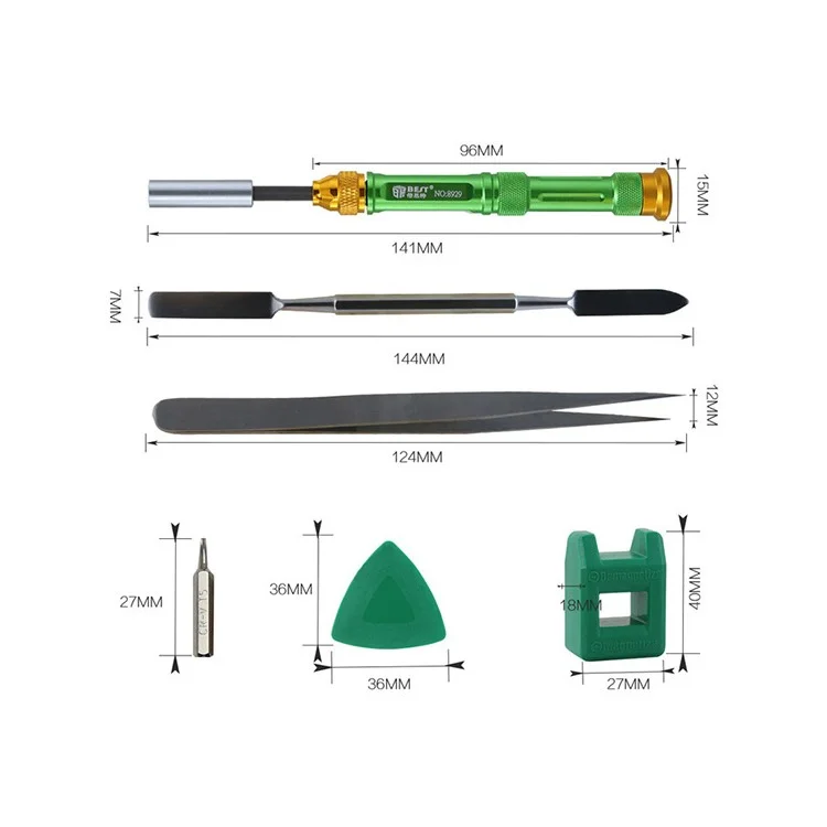 BEST BST-8929 Multi-function Screwdriver Set High Precision Screwdriver Kit with Tweezers Magnetizer Spudger