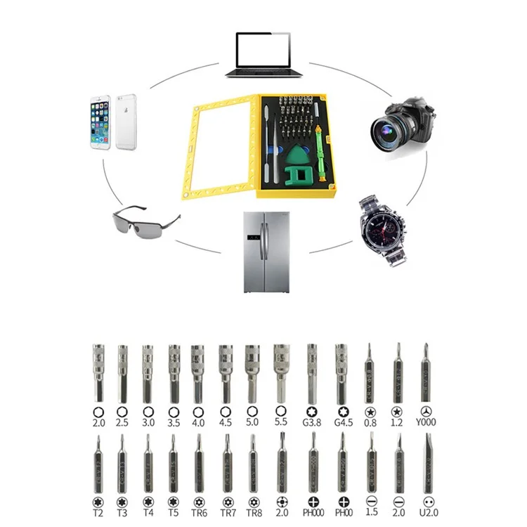 Mejor BST-8929 Kit de Destornillador de Alto Ajuste de Alto Ajuste de Alto Ajuste Con Spudger Magnetizante de Las Pinzas