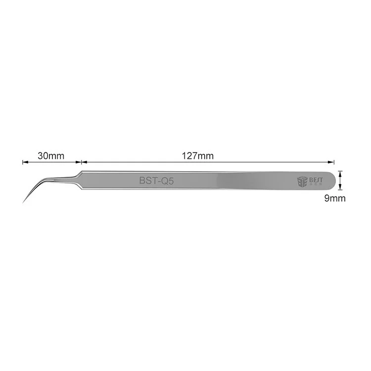 Melhor BST-Q5 202 Aço Inoxidável Tweezers Tweezers de Arame de Jumper - Ponta Curva