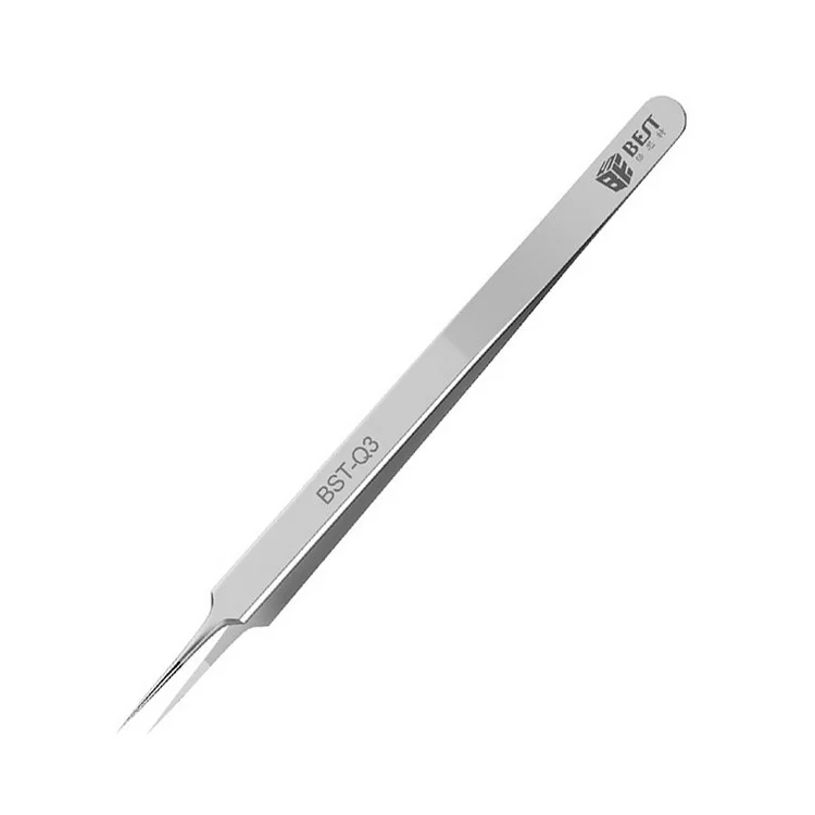 BEST BST-Q3 202 Stainless Steel Precision Jumper Wire Tweezers Hand Tool - Straight Tip