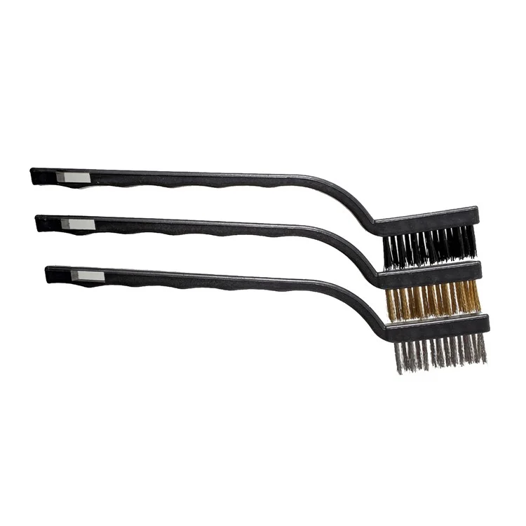 3-Pieces Wire Brush Set for Cleaning Welding Slag Rust and Outdoor Grills