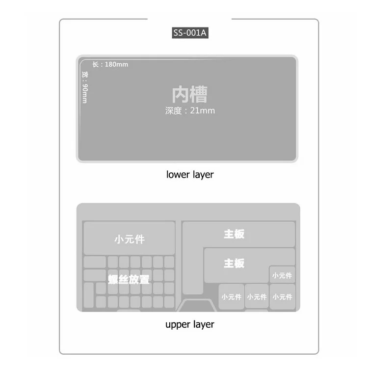 SUNSHINE SS-001A Multi-function Mobile Phone LCD Screen Mainboard IC Parts Repair Storage Box