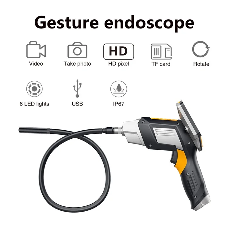 Inskam112 Inspección Industrial Endoscopio Impermeable Cámara con 6 Luces LED Boroscopio Profesional 4.3-Pulgadas 1080P Pantalla LCD y 1M Tubo