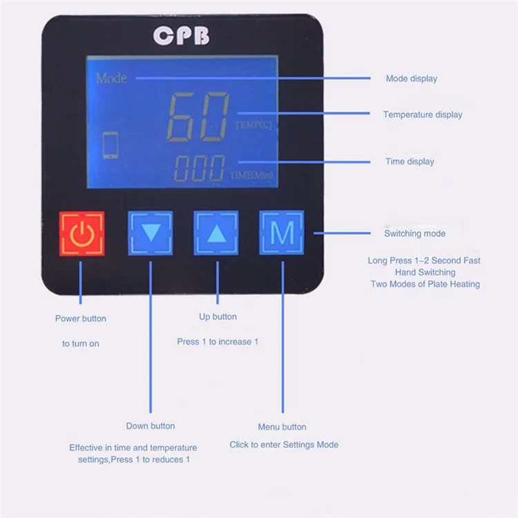 110V / 220V CPB LCD-Bildschirm Separates Heizseparator Reparaturwerkzeug - Größe: 380 X 220 X 7mm