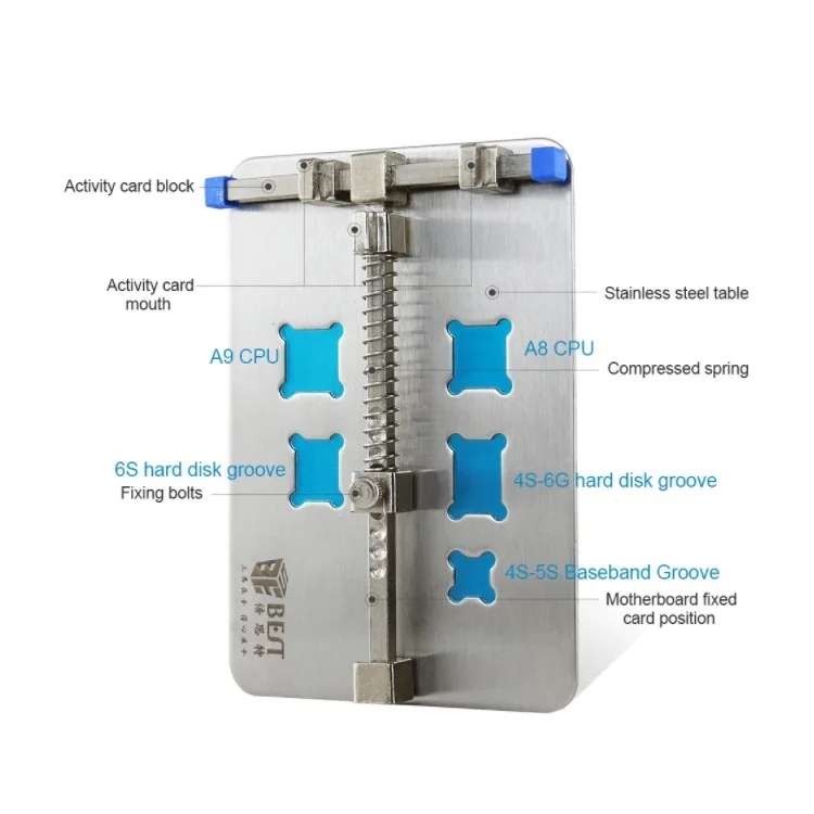 BEST BST-001D Stainless Steel Circuit Board PCB Holder Fixture Work Station for Chip Repair Tools - Silver