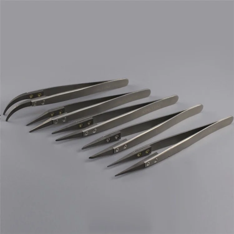 5Pcs/Lot ONLYOU High Temperature Resisting Tweezers Anti-static Ceramic Tip