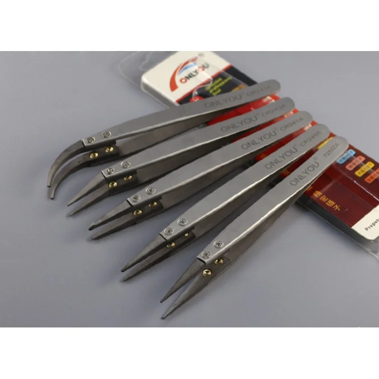 5Pcs/Lot ONLYOU High Temperature Resisting Tweezers Anti-static Ceramic Tip