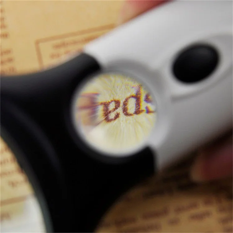 Handheld Illuminated 3X 45X Dual Lens Magnifier Magnifying with 3 LED Light