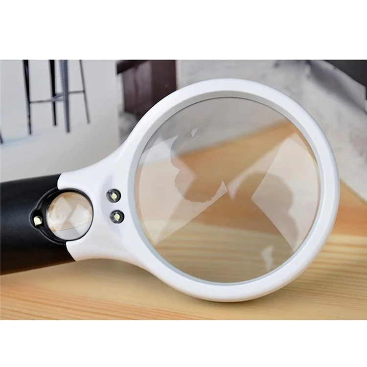Handheld Illuminated 3X 45X Dual Lens Magnifier Magnifying with 3 LED Light