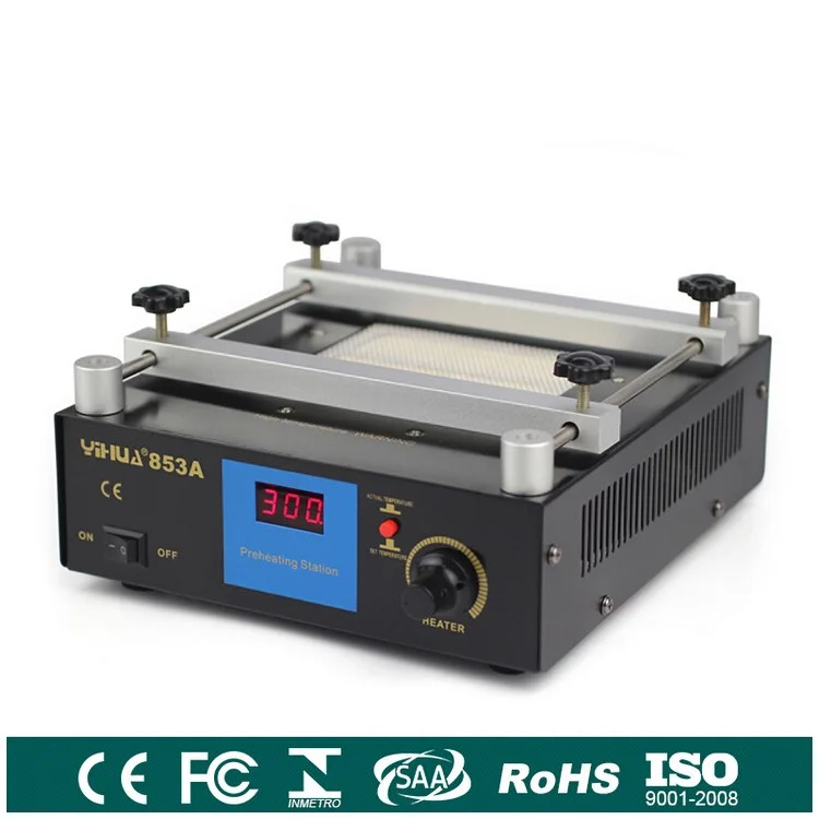 YIHUA 853A 220V High Power ESD BGA Rework Station PCB Preheat and Desoldering IR Preheating Station CN Standard Plug