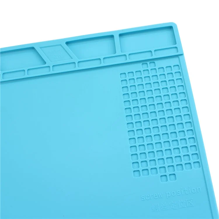 S-140 Silicone Heat Insulation Repair Platform Mat with Magnetic Screw Section - Blue