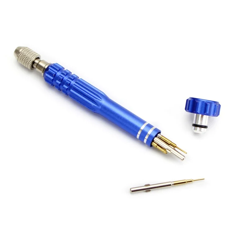 5 in 1 Professional Precision Non-slip Handle Screwdriver Repair Tool Set for iPhone Repair - Blue